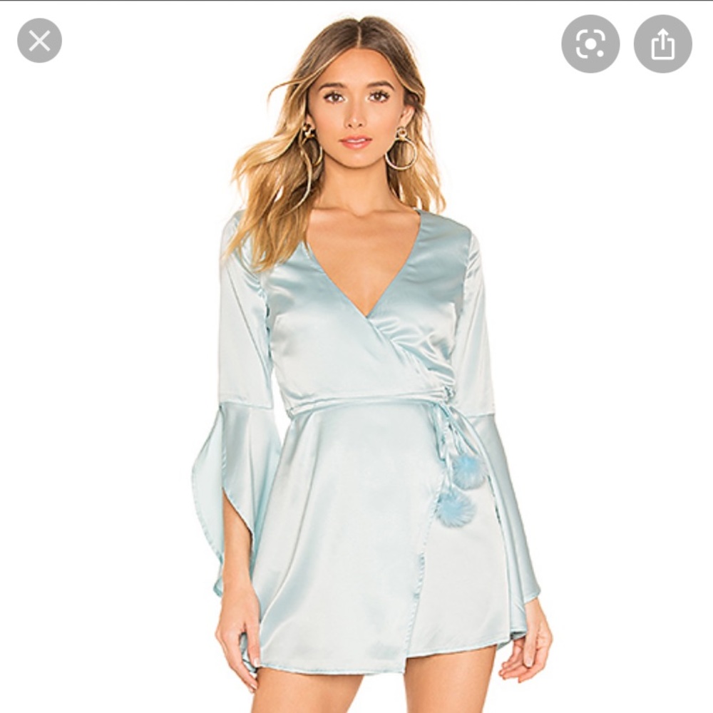 MAJORELLE Light Blue Long Sleeve Dress